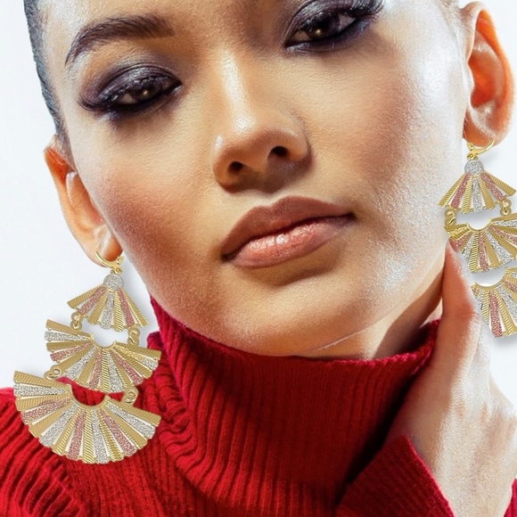Gold Plated Mariachi Earrings - Picture 1 of 6